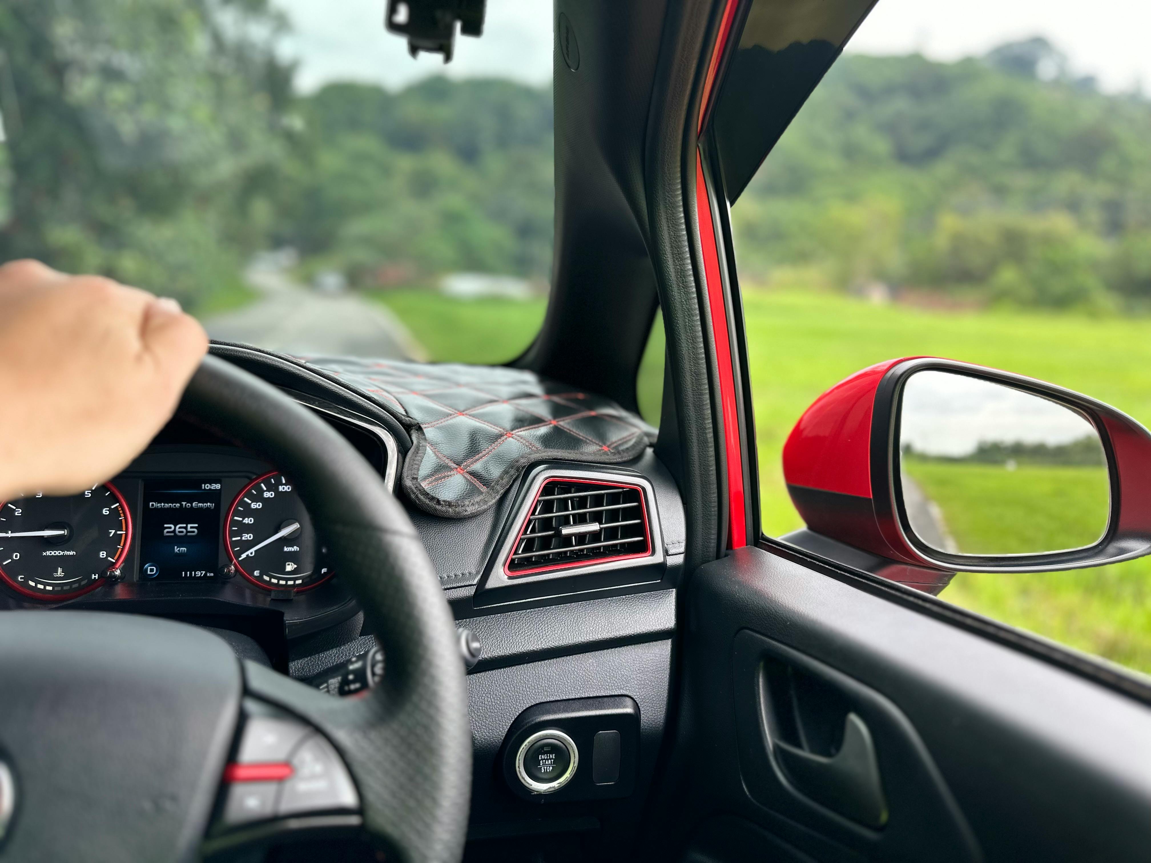 Driver looking at road ahead