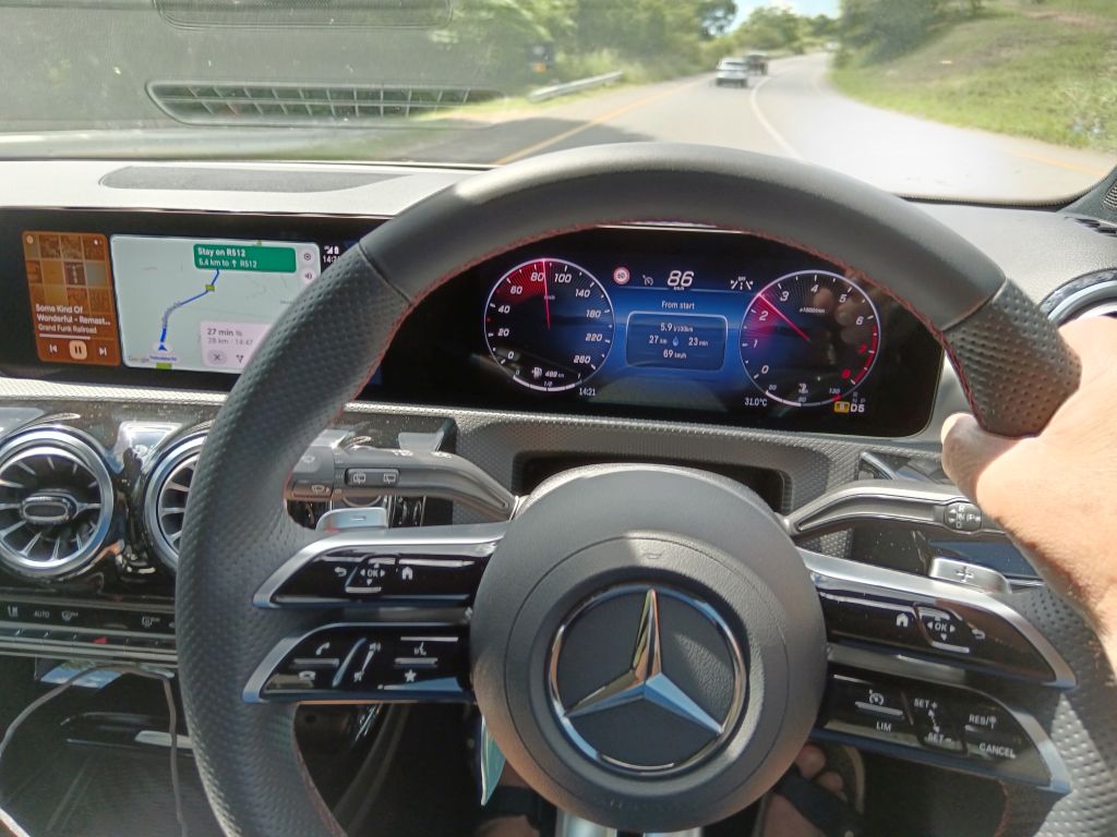 Interior view of the Mercedes-Benz A200 AMG-Line