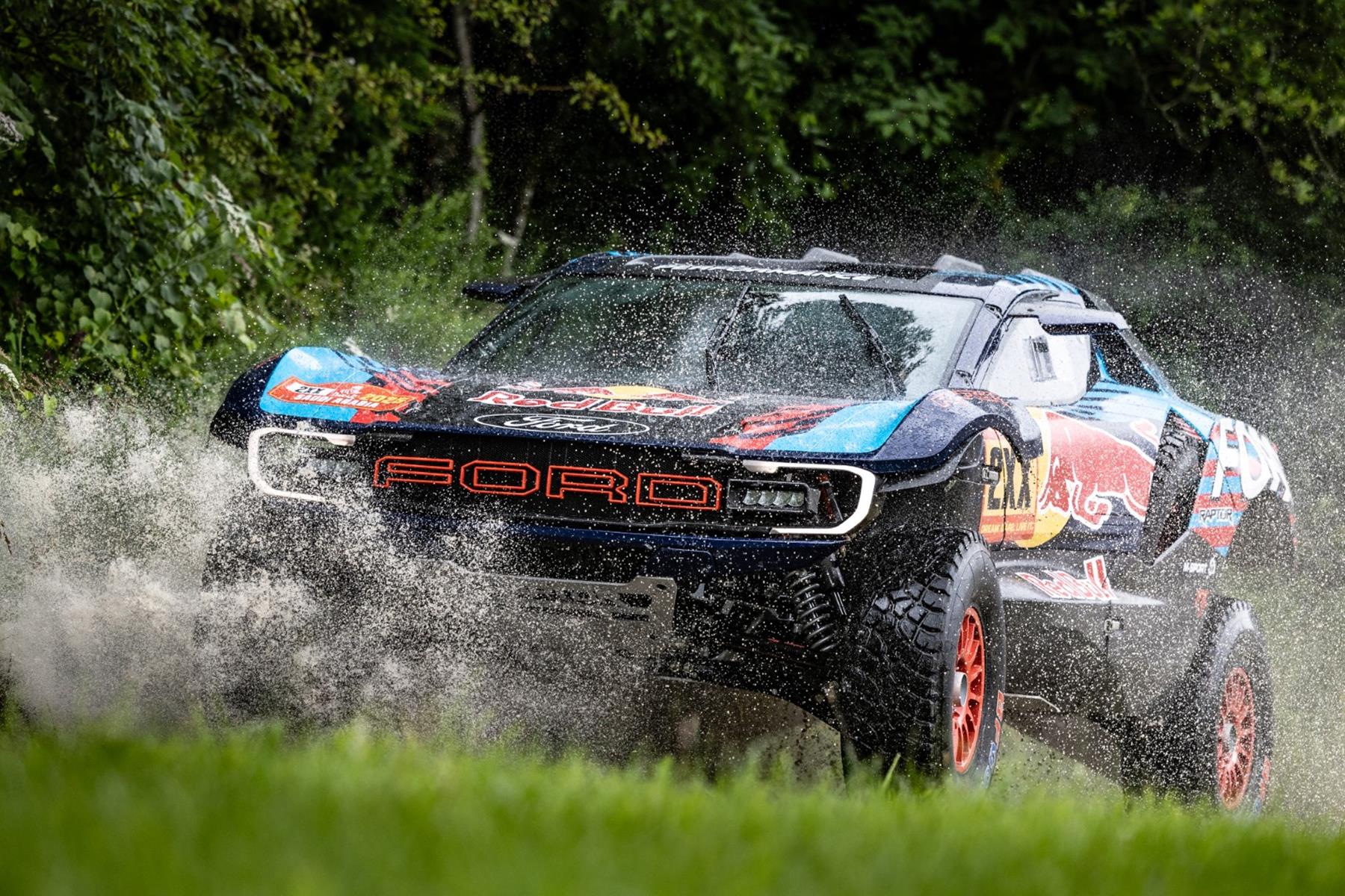 Ford's Raptor Dakar challenger in action