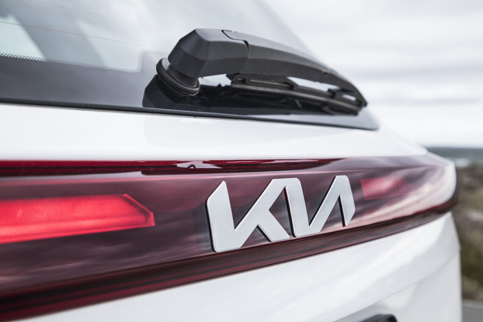 Kia logo on the rear of the new Kia Seltos