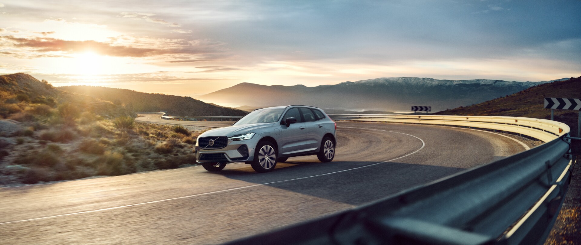 A Volvo SUV on a road