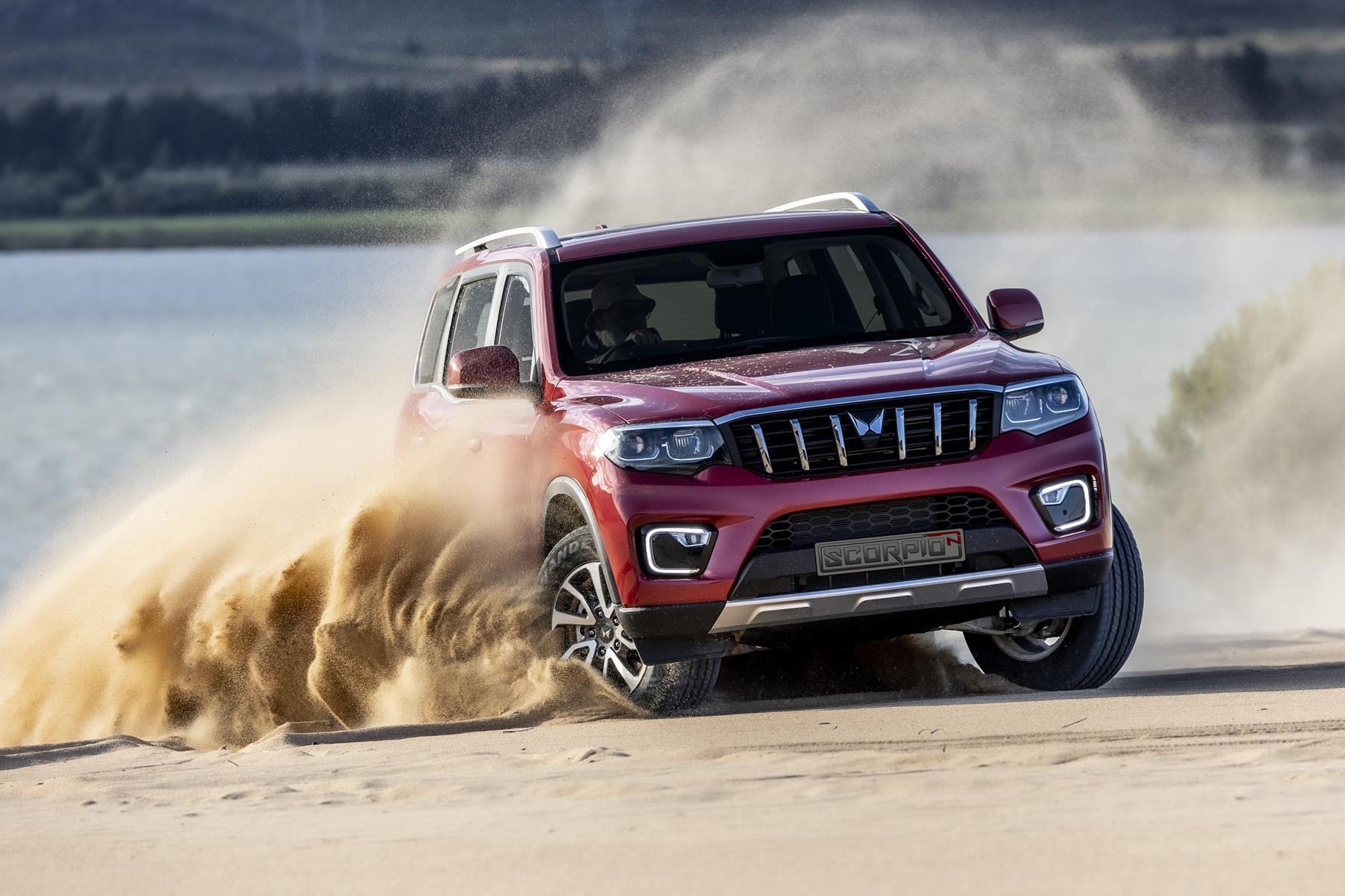 Mahindra Scorpio driving in the sand