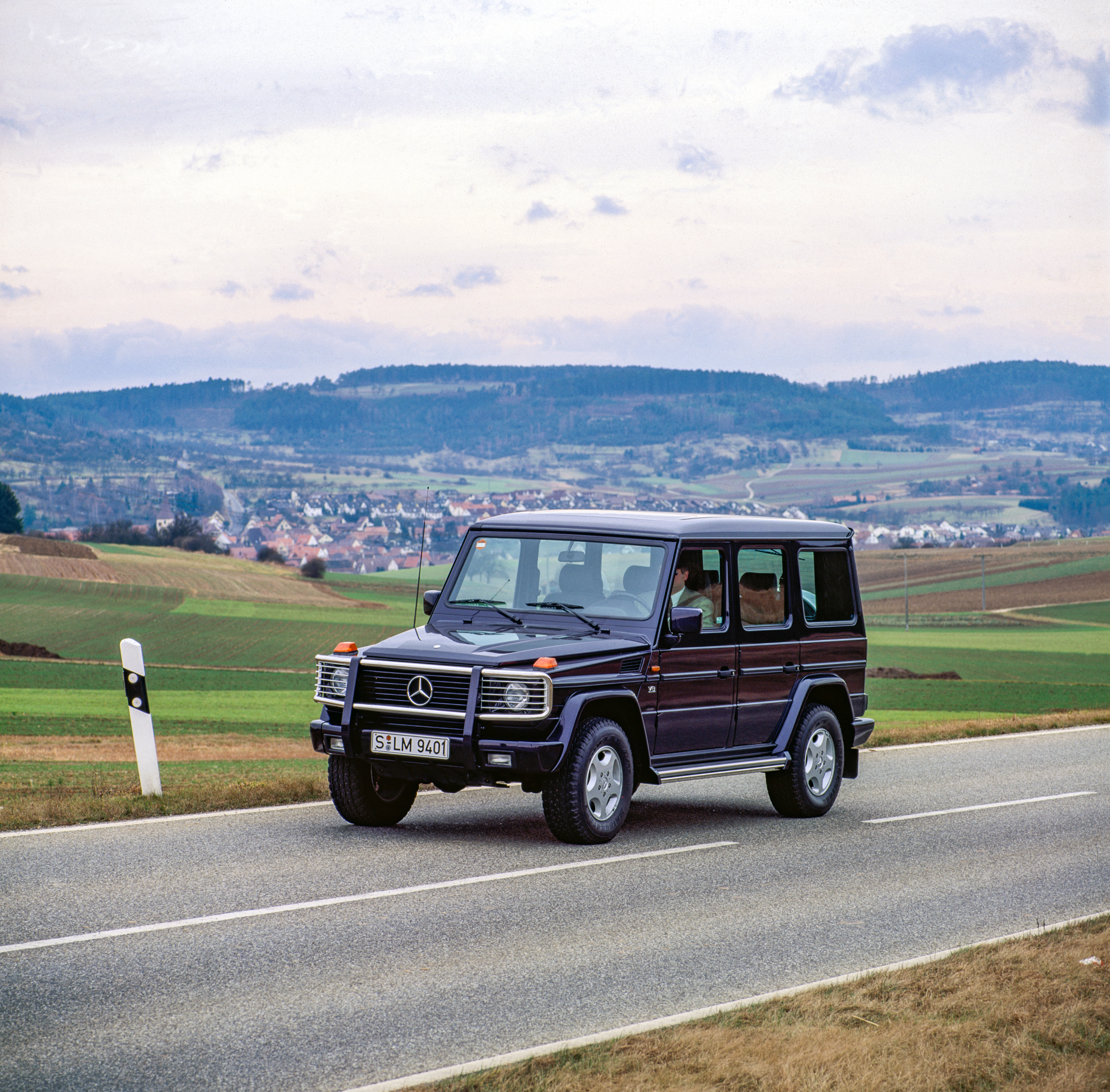 Mercedes Benz G-Wagon dring in the german landscapes