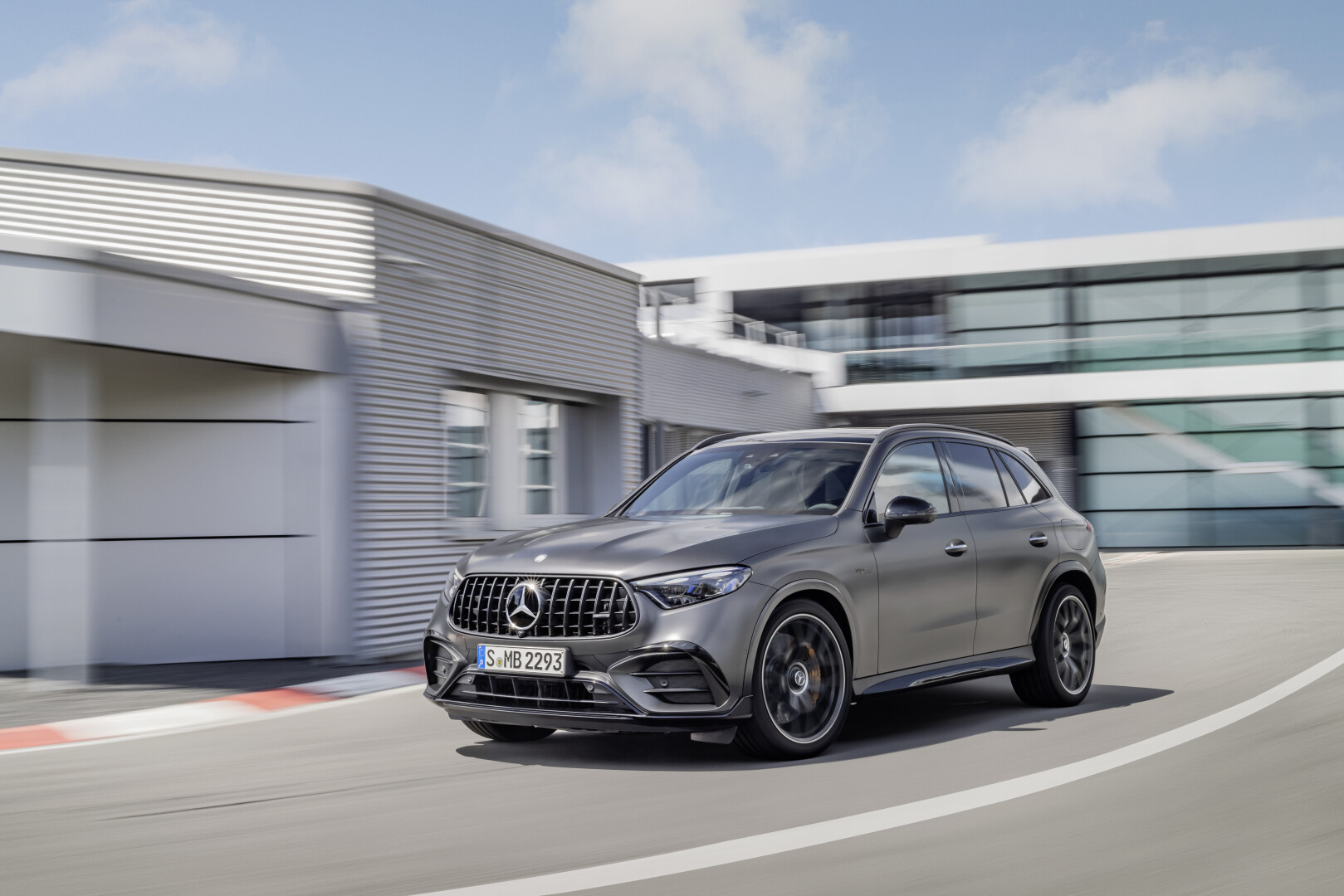 Mercedes-Benz GLC 63 front view on the road