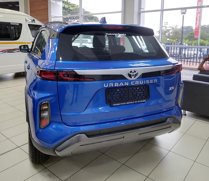 Rear view of the All New Toyota Urban Cruiser on a dealership floor