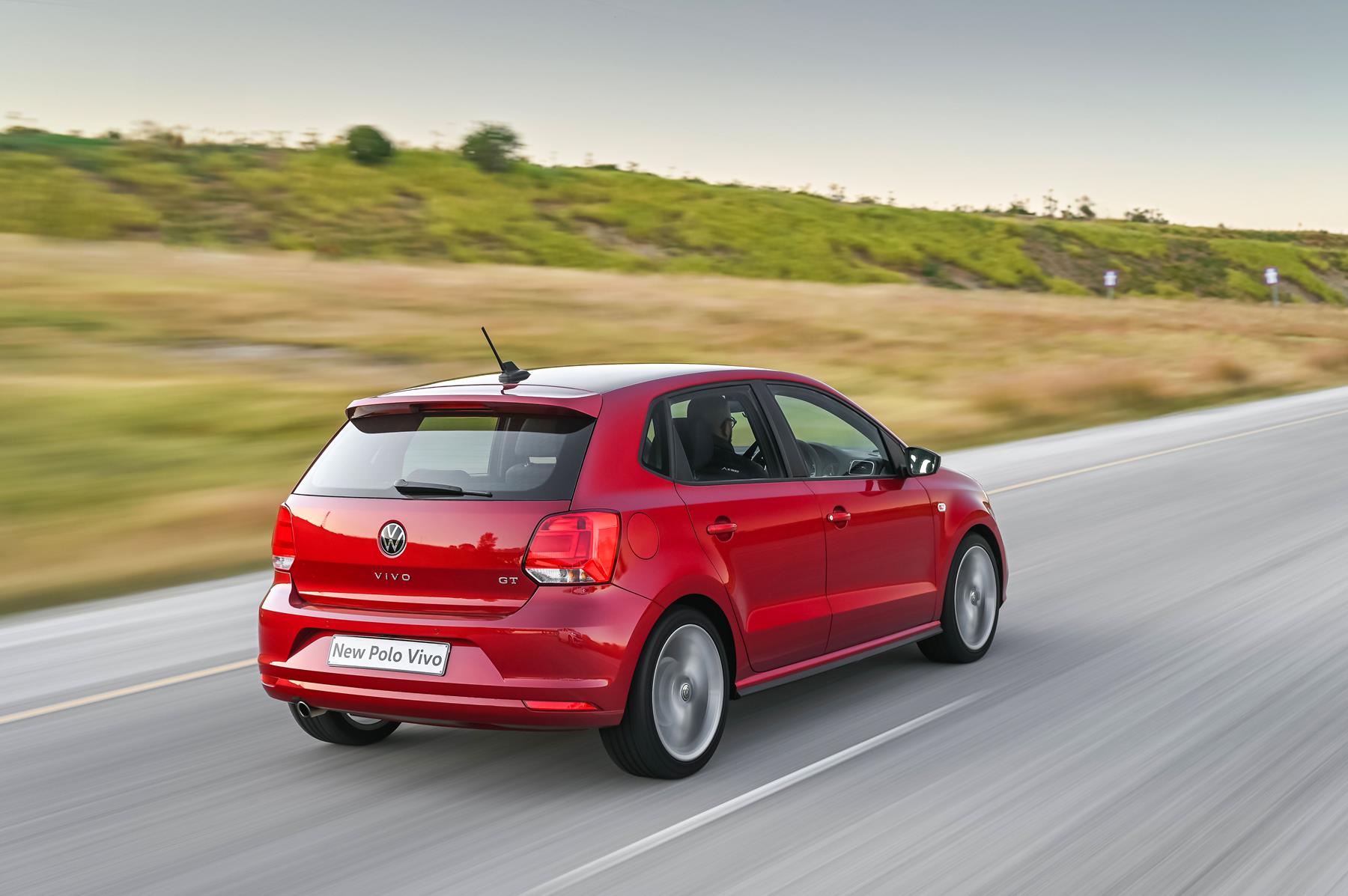 VW Polo Vivo rear view on the road